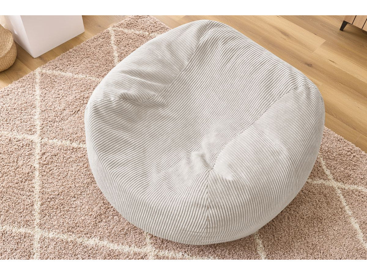Pouf ultra moelleux VOLTAIRE velours côtelé