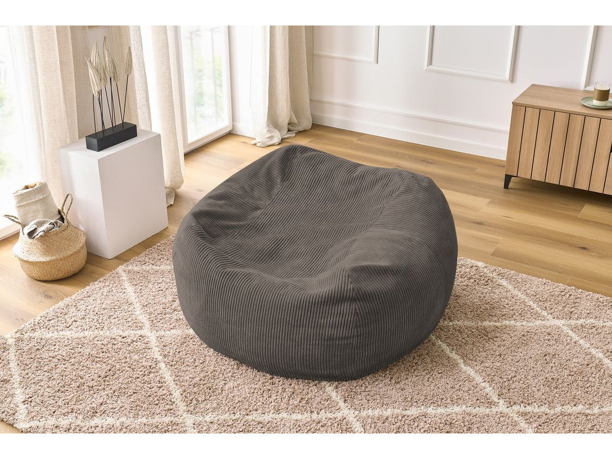 Pouf ultra moelleux VOLTAIRE velours côtelé