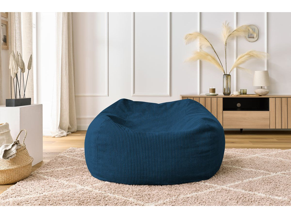Pouf ultra moelleux VOLTAIRE velours côtelé