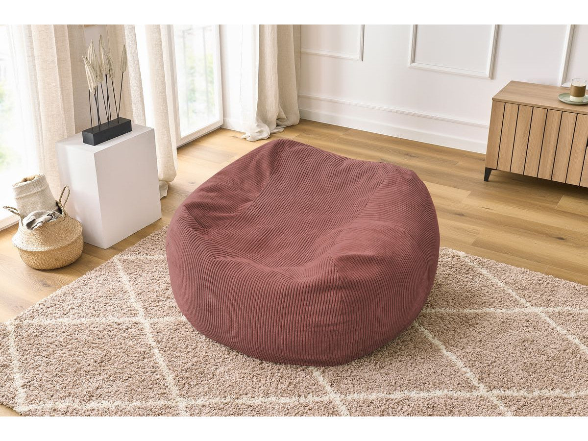 Pouf ultra moelleux VOLTAIRE velours côtelé