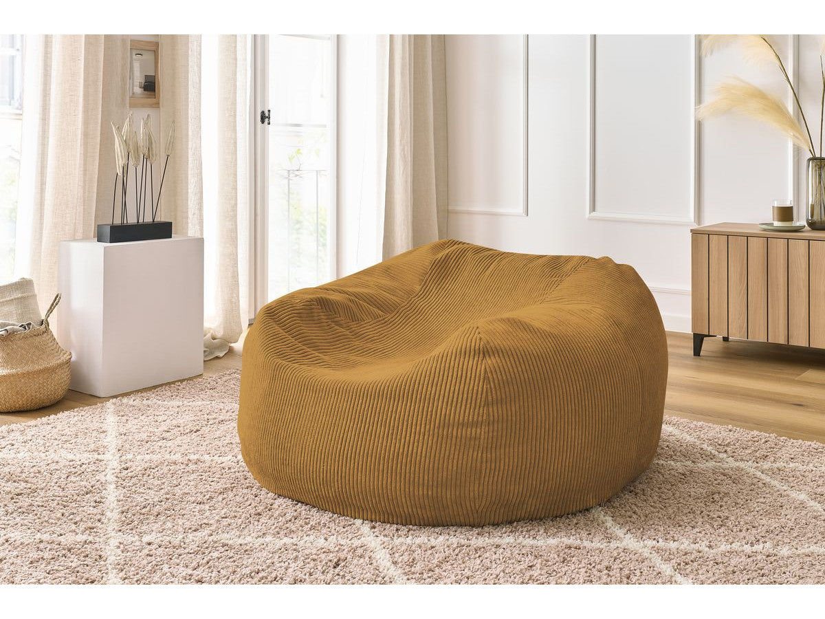 Pouf ultra moelleux VOLTAIRE velours côtelé