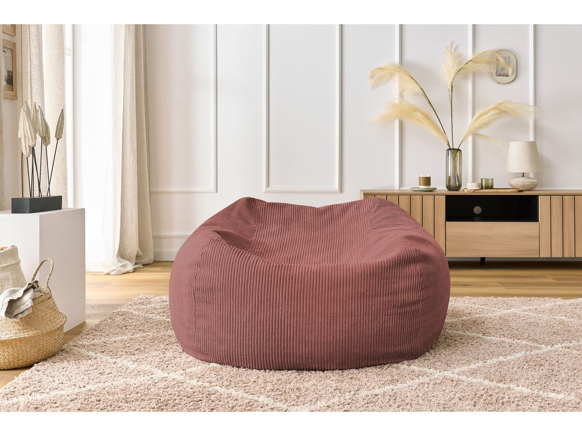 Pouf ultra moelleux VOLTAIRE velours côtelé