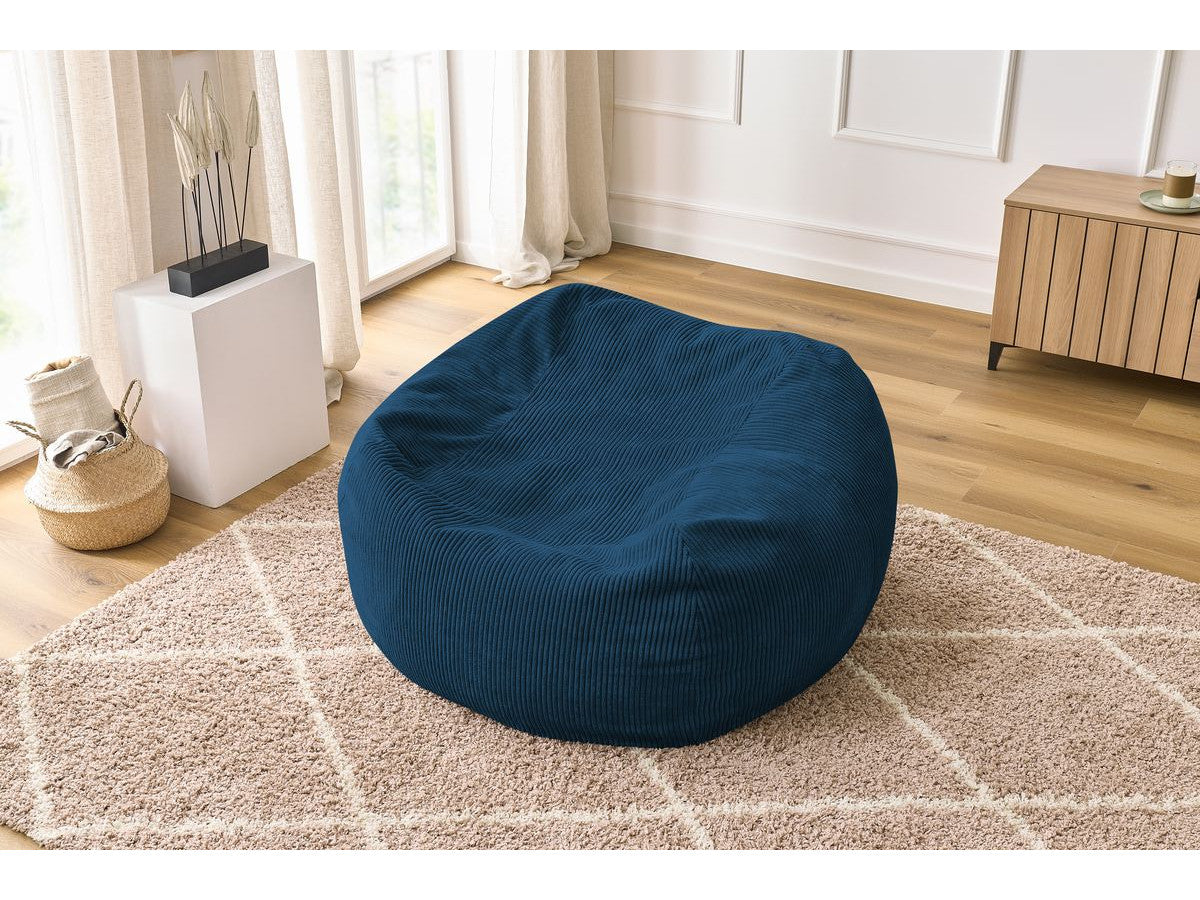 Pouf ultra moelleux VOLTAIRE velours côtelé