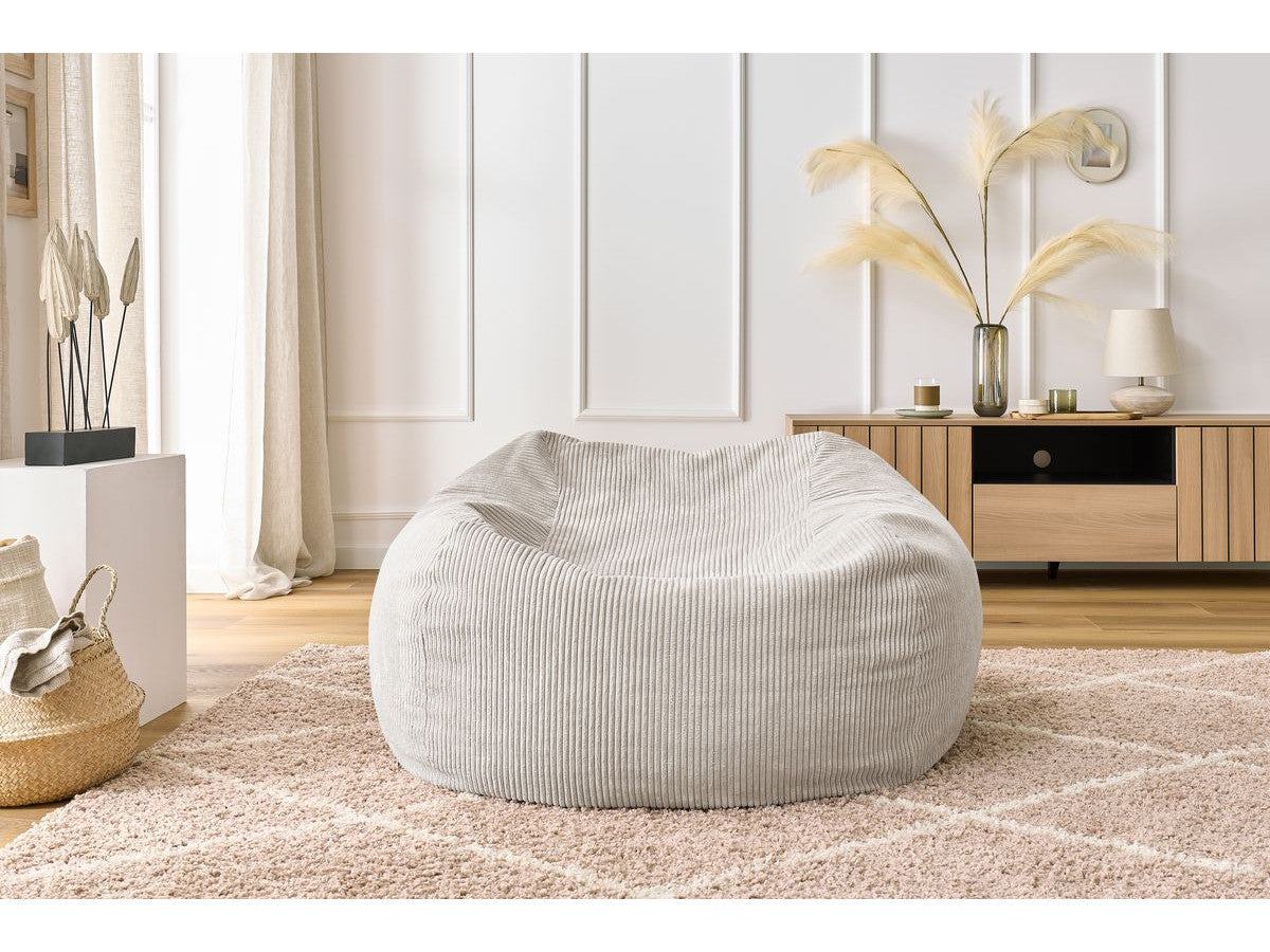 Pouf ultra moelleux VOLTAIRE velours côtelé