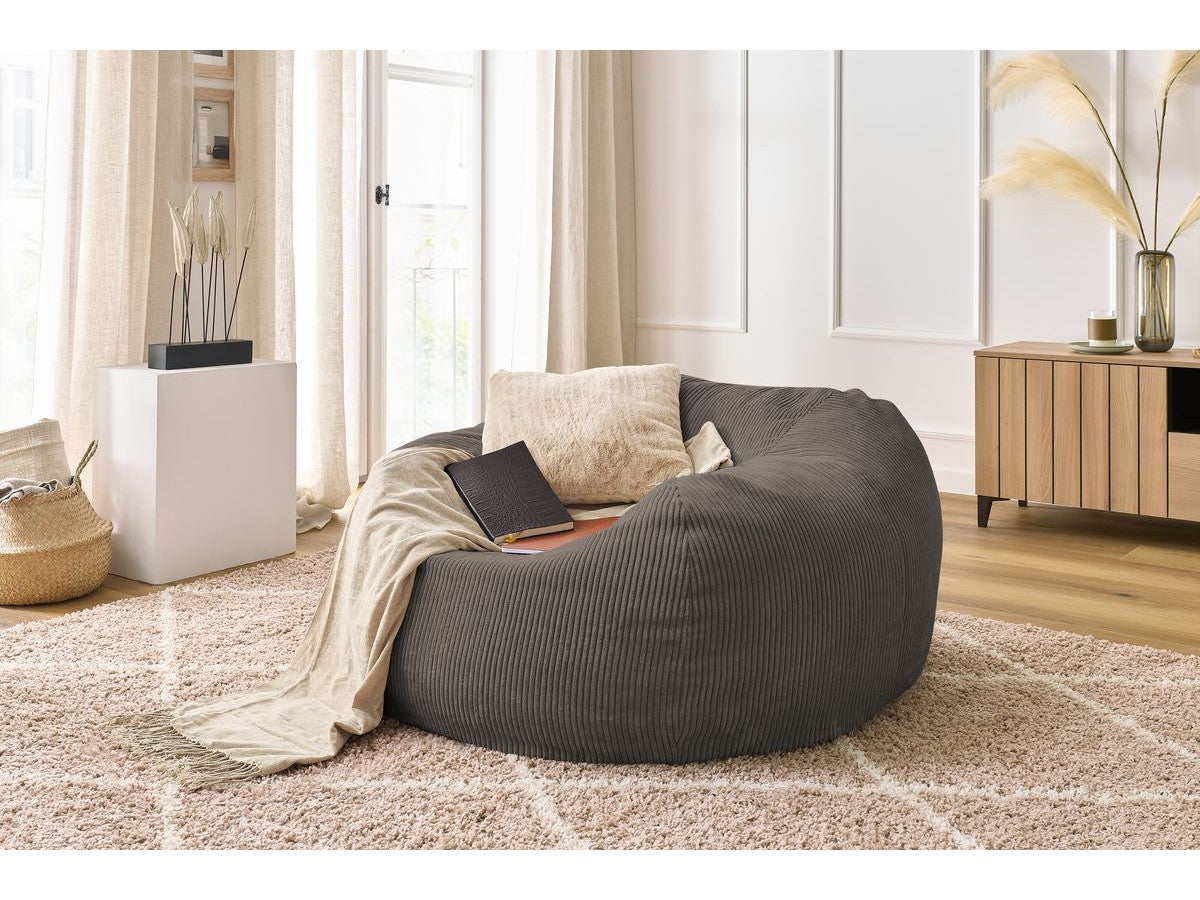 Pouf ultra moelleux VOLTAIRE velours côtelé