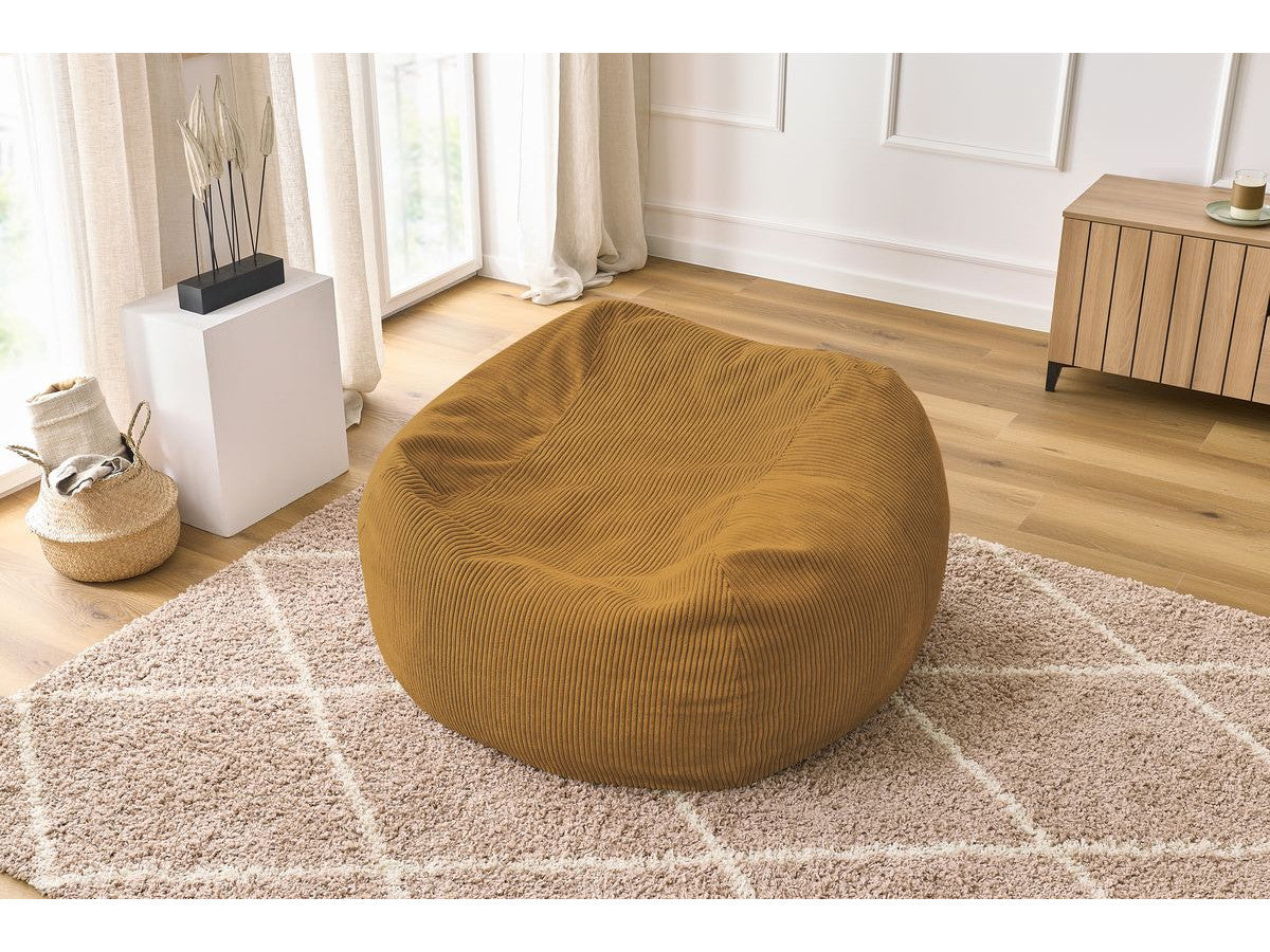 Pouf ultra moelleux VOLTAIRE velours côtelé