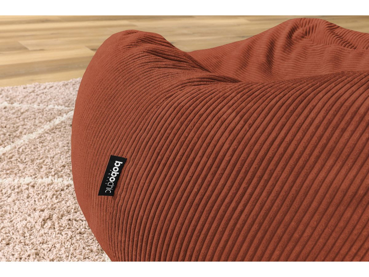 Pouf ultra moelleux VOLTAIRE velours côtelé