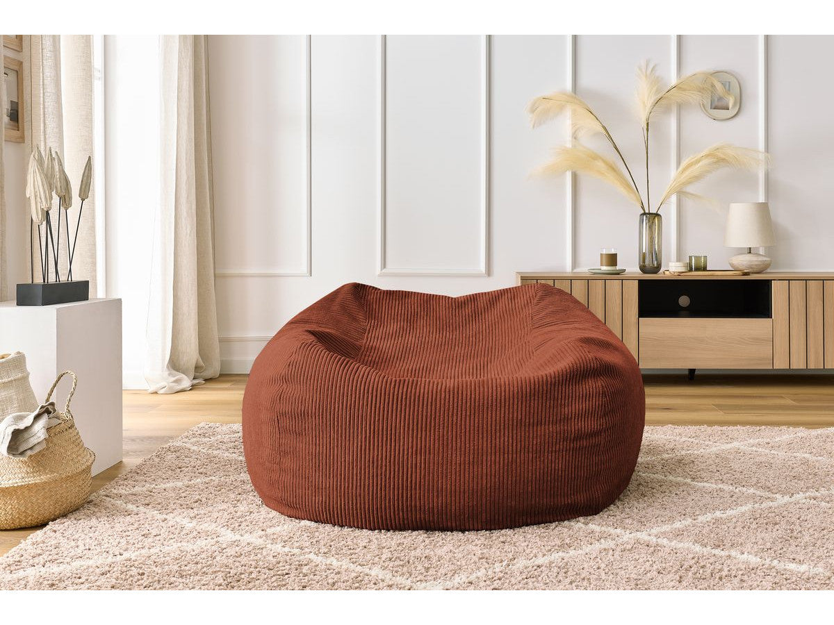 Pouf ultra moelleux VOLTAIRE velours côtelé