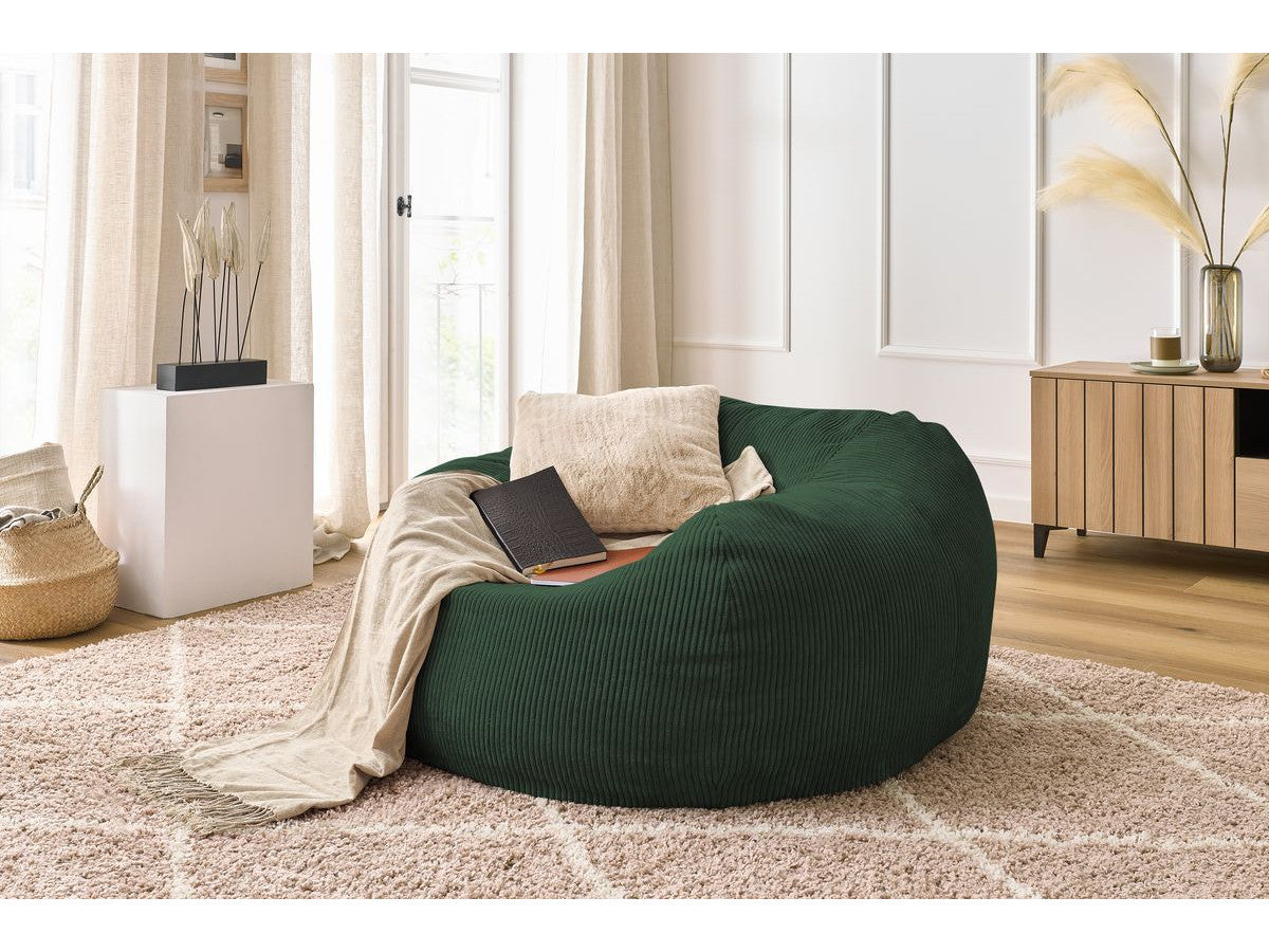Pouf ultra moelleux VOLTAIRE velours côtelé