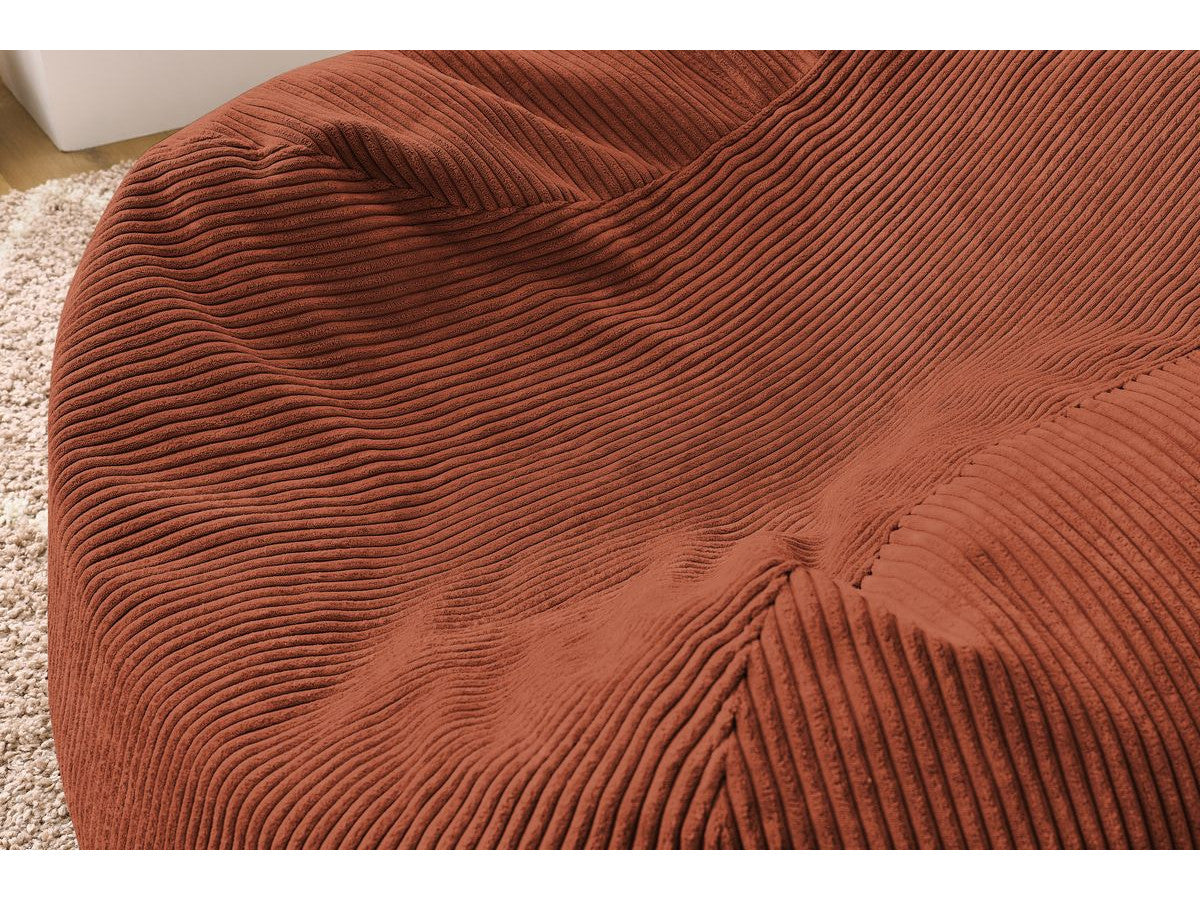 Pouf ultra moelleux VOLTAIRE velours côtelé