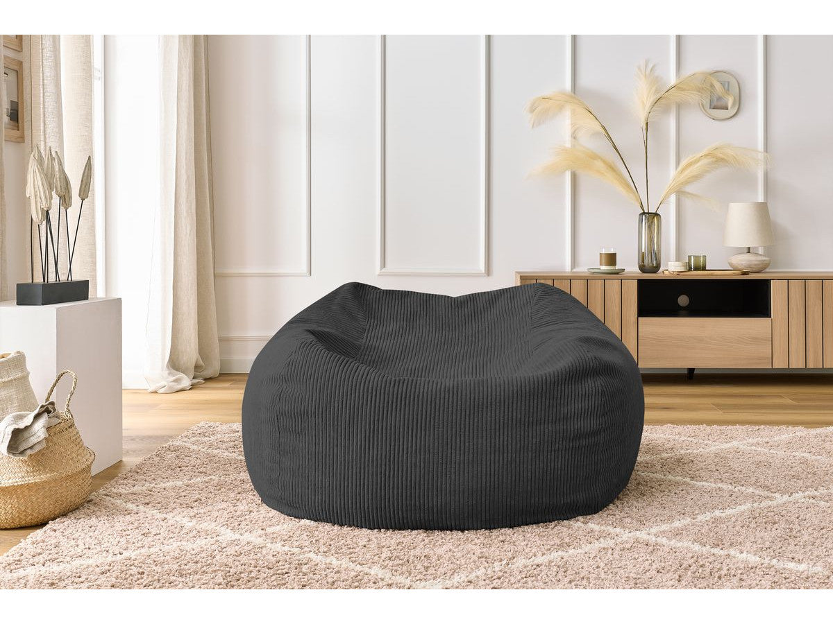 Pouf ultra moelleux VOLTAIRE velours côtelé