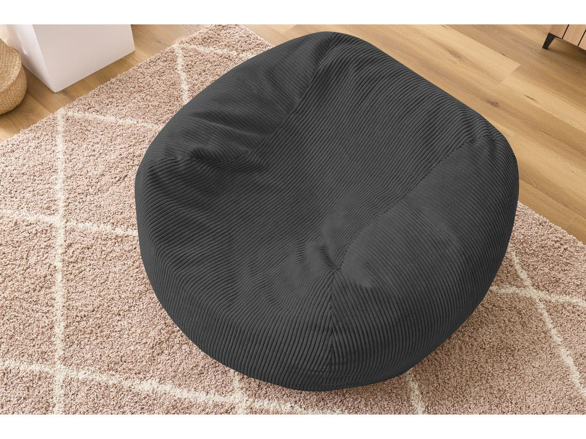 Pouf ultra moelleux VOLTAIRE velours côtelé