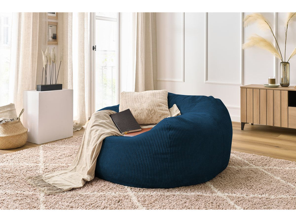 Pouf ultra moelleux VOLTAIRE velours côtelé