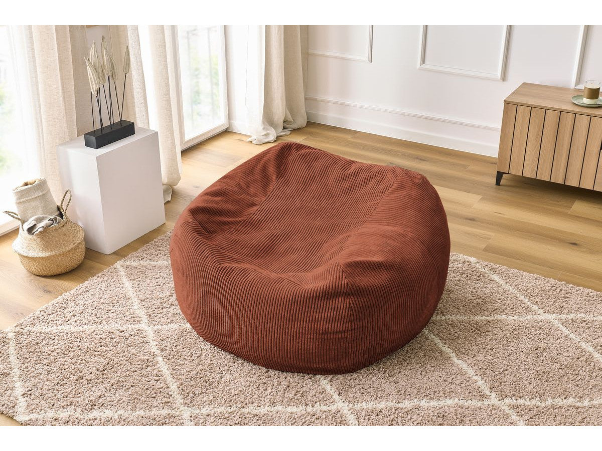 Pouf ultra moelleux VOLTAIRE velours côtelé