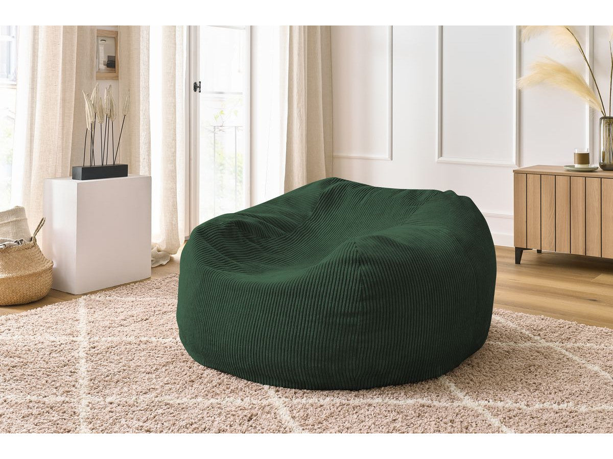 Pouf ultra moelleux VOLTAIRE velours côtelé