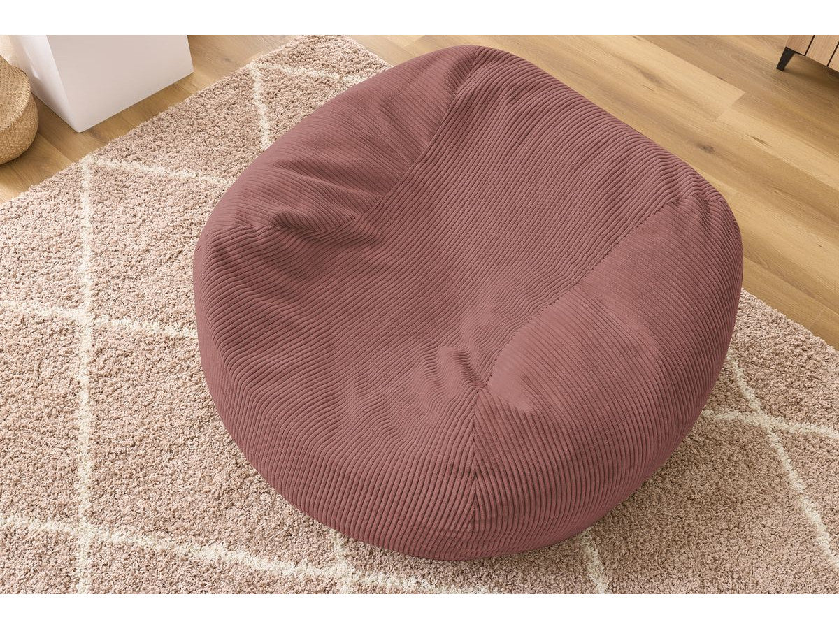 Pouf ultra moelleux VOLTAIRE velours côtelé