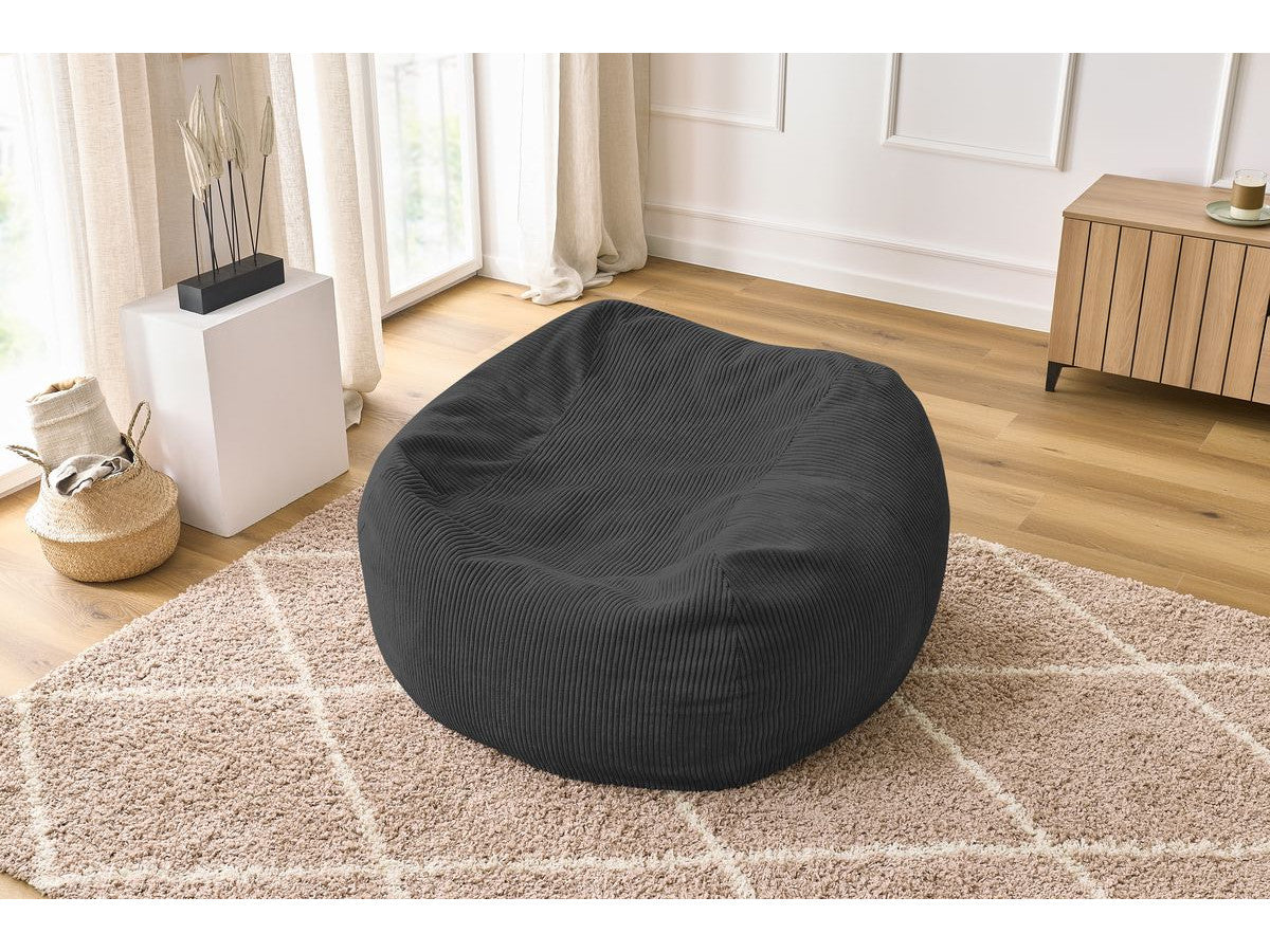Pouf ultra moelleux VOLTAIRE velours côtelé
