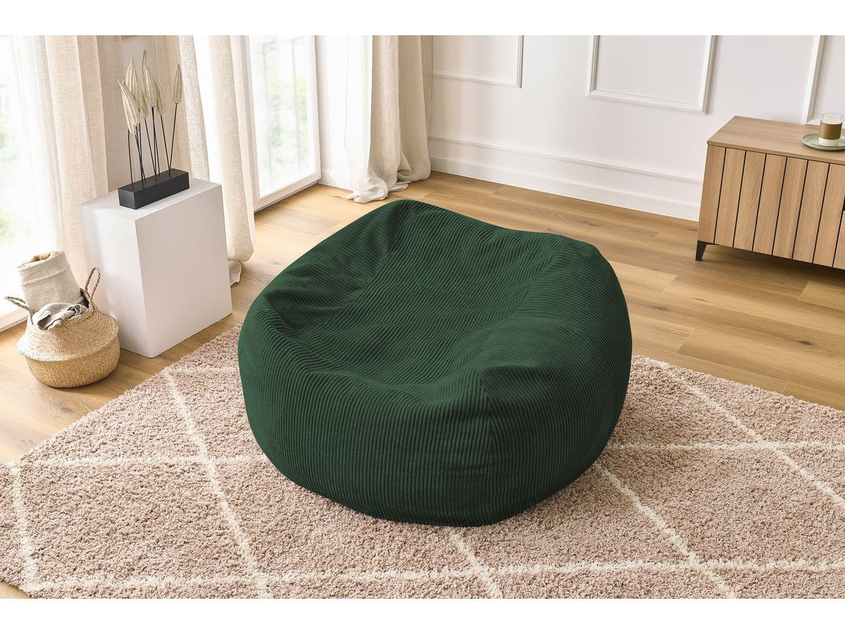 Pouf ultra moelleux VOLTAIRE velours côtelé