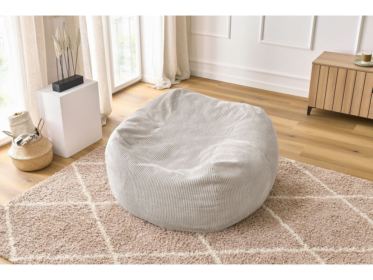Pouf ultra moelleux VOLTAIRE velours côtelé