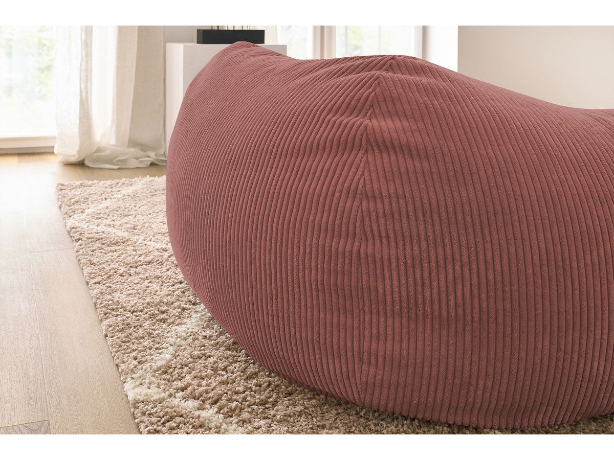 Pouf ultra moelleux VOLTAIRE velours côtelé