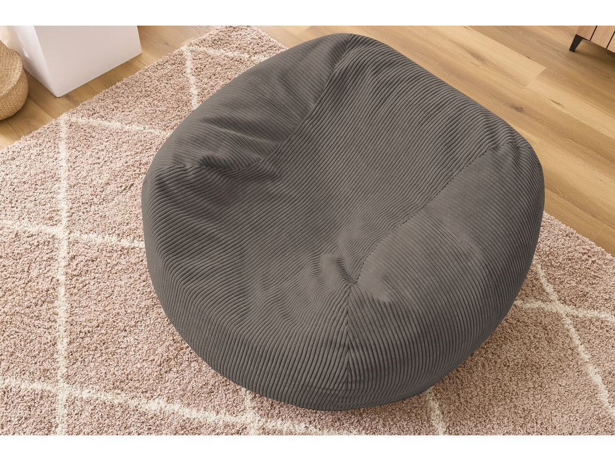 Pouf ultra moelleux VOLTAIRE velours côtelé