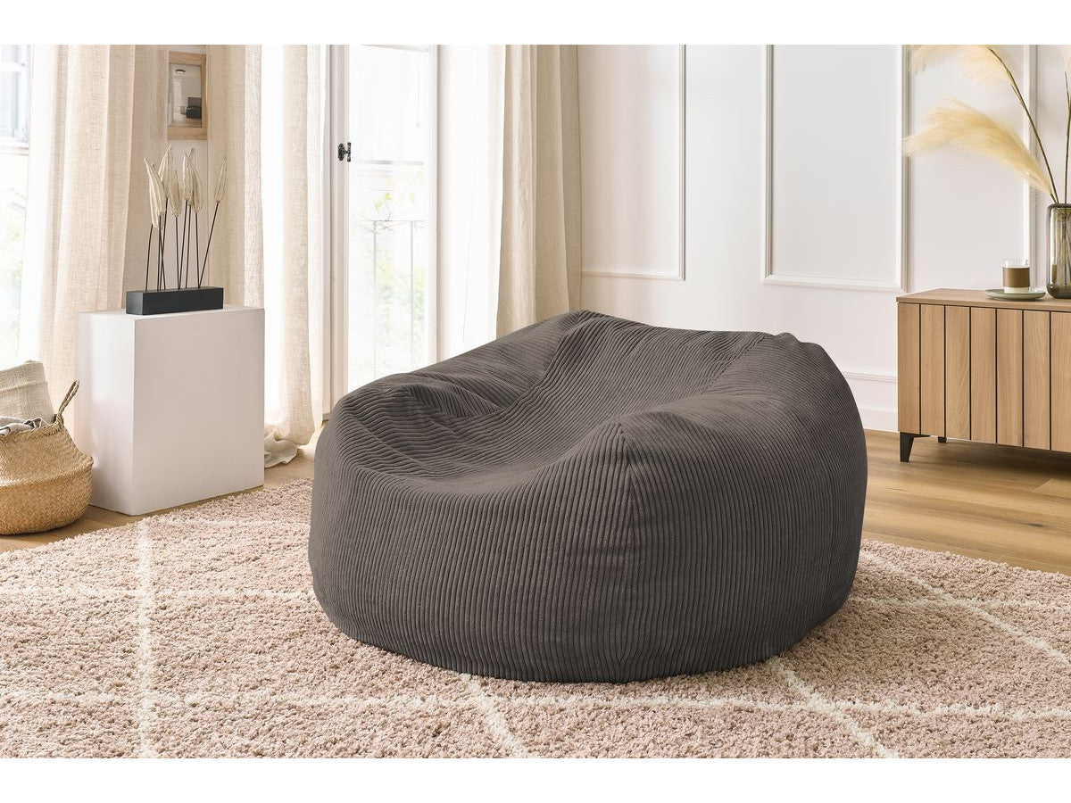 Pouf ultra moelleux VOLTAIRE velours côtelé