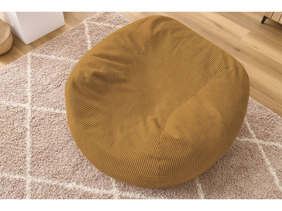 Pouf ultra moelleux VOLTAIRE velours côtelé