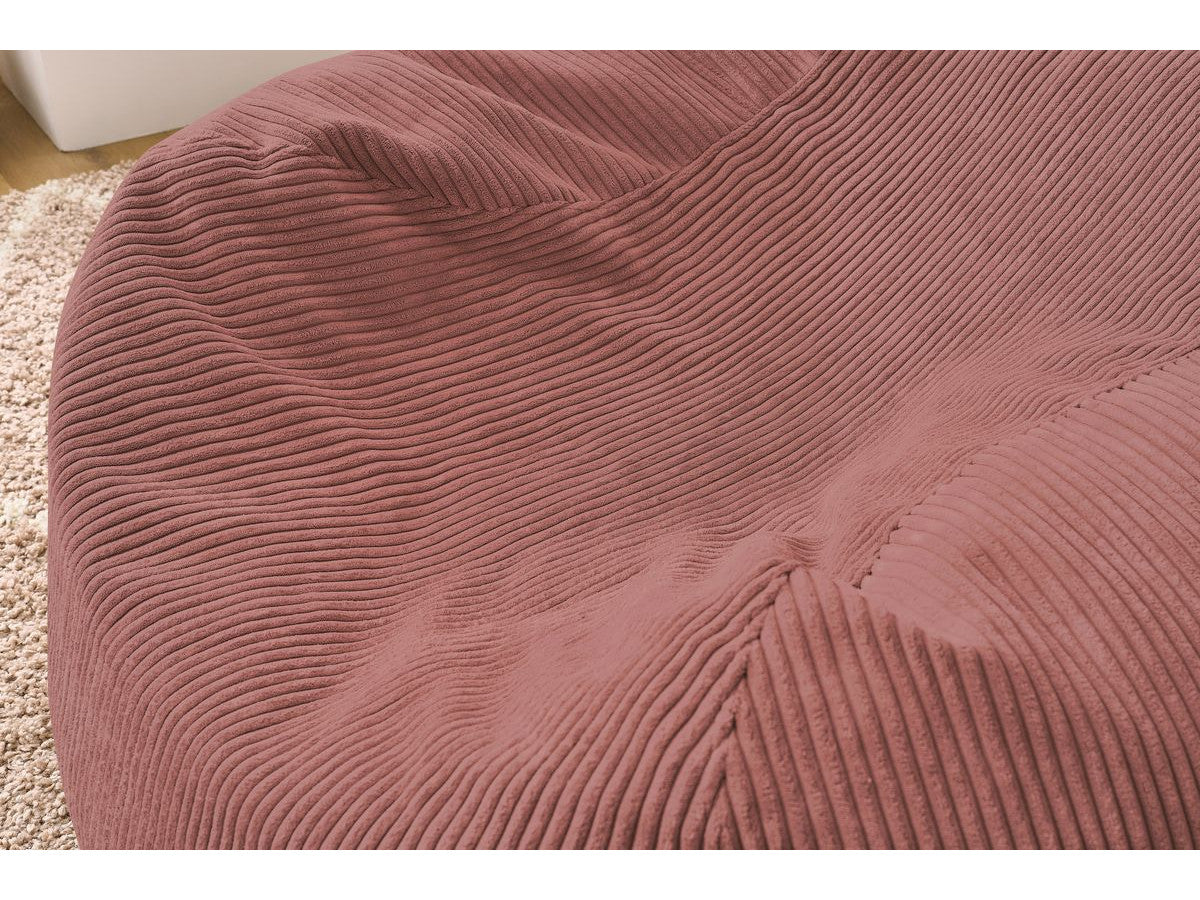 Pouf ultra moelleux VOLTAIRE velours côtelé