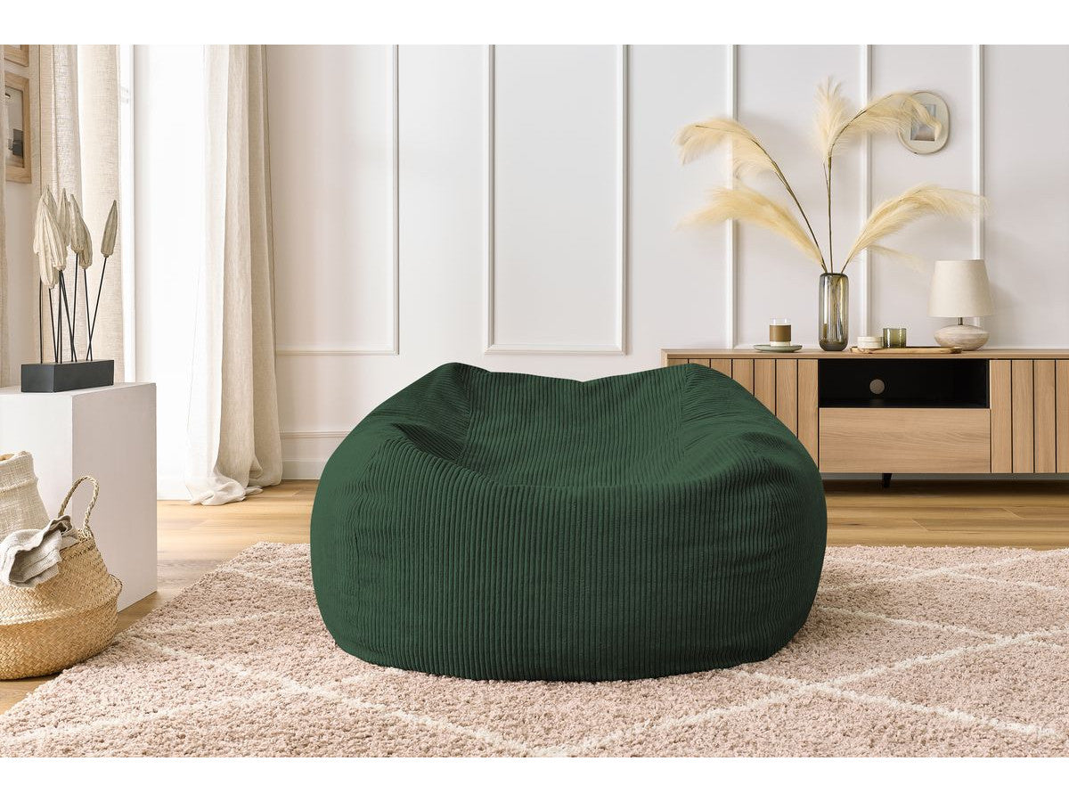 Pouf ultra moelleux VOLTAIRE velours côtelé