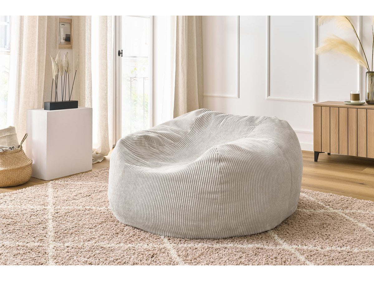 Pouf ultra moelleux VOLTAIRE velours côtelé