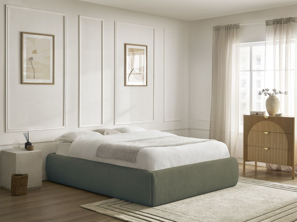 Sommier coffre INERA tissu bouclette