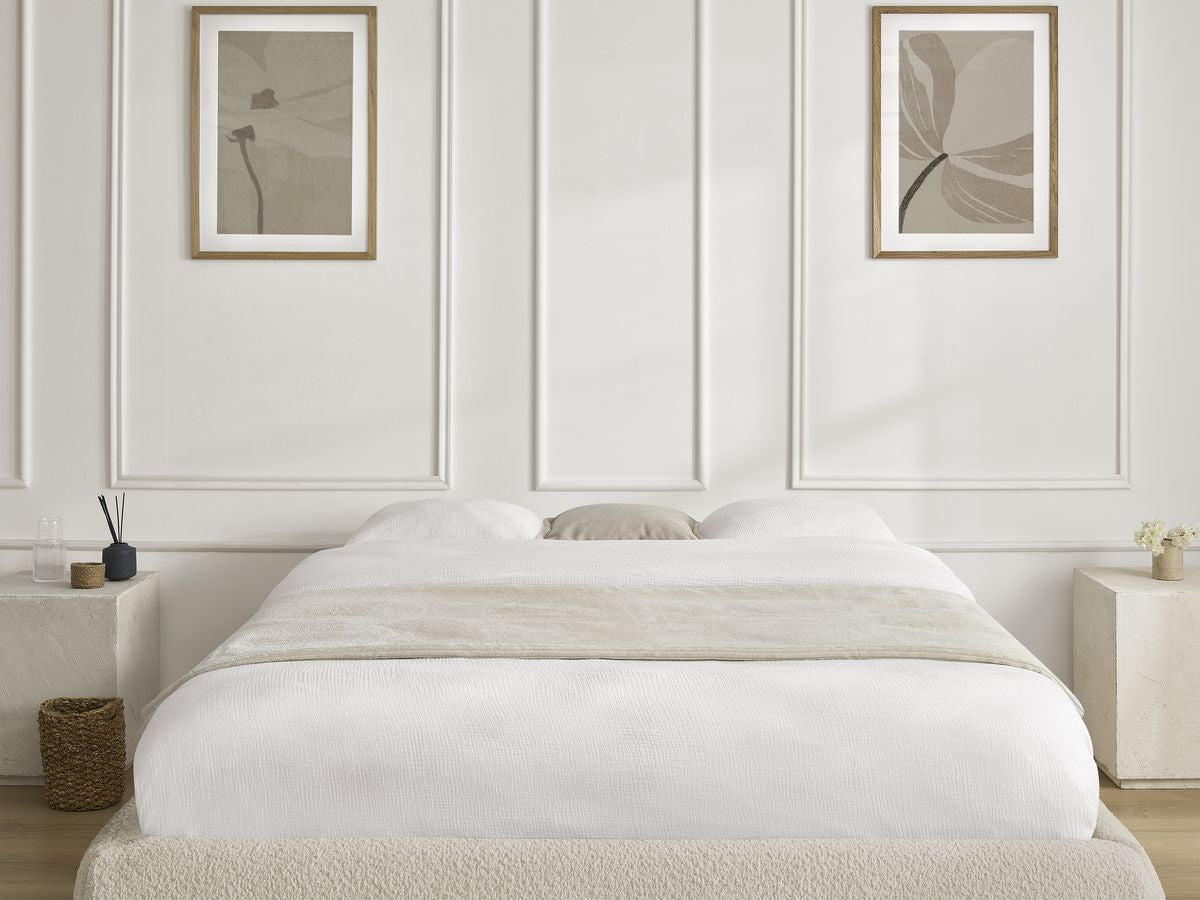 Sommier coffre INERA tissu bouclette