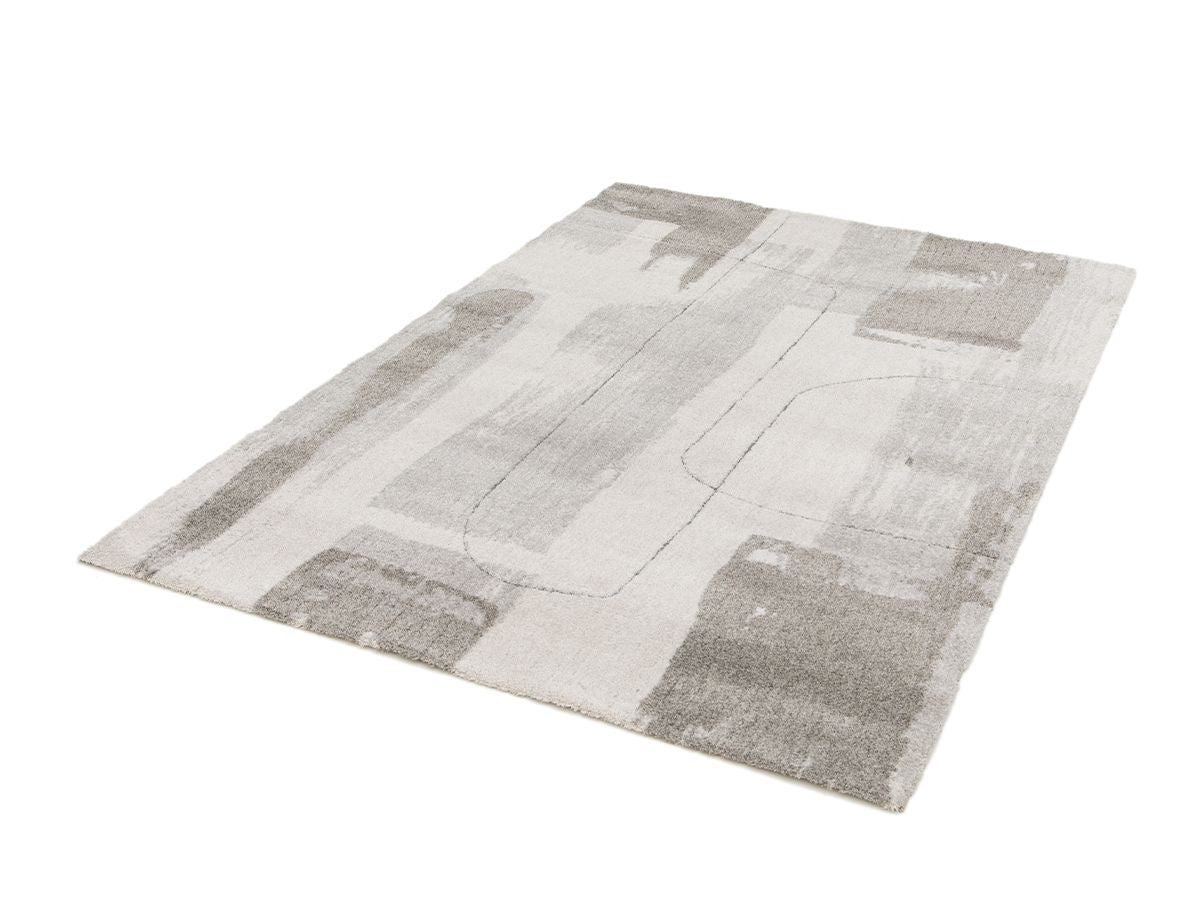 Tapis poil court EKKO motif abstrait - Gris foncé