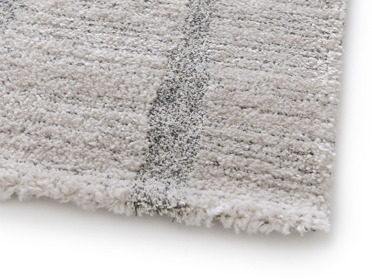 Tapis poil court IKEDA motif abstrait - Gris foncé