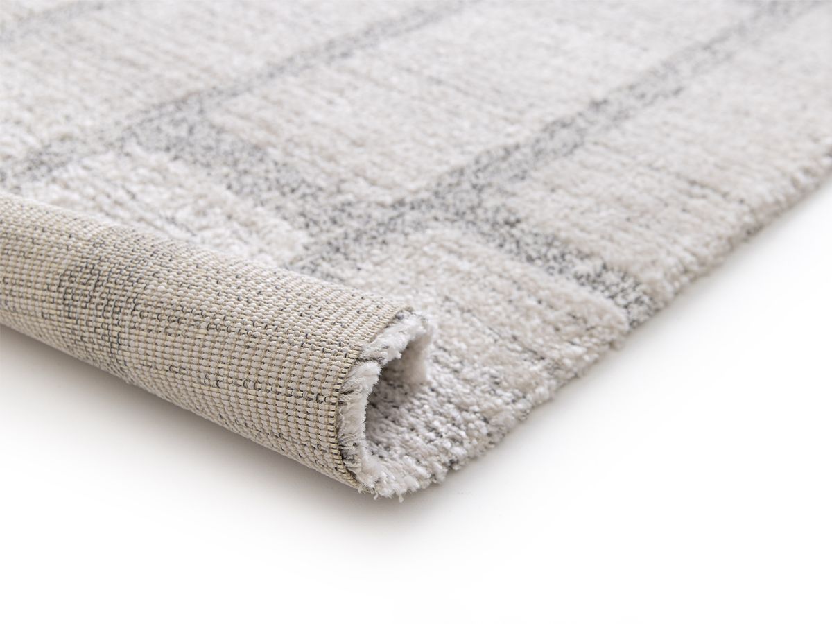 Tapis poil court IKEDA motif abstrait - Gris foncé
