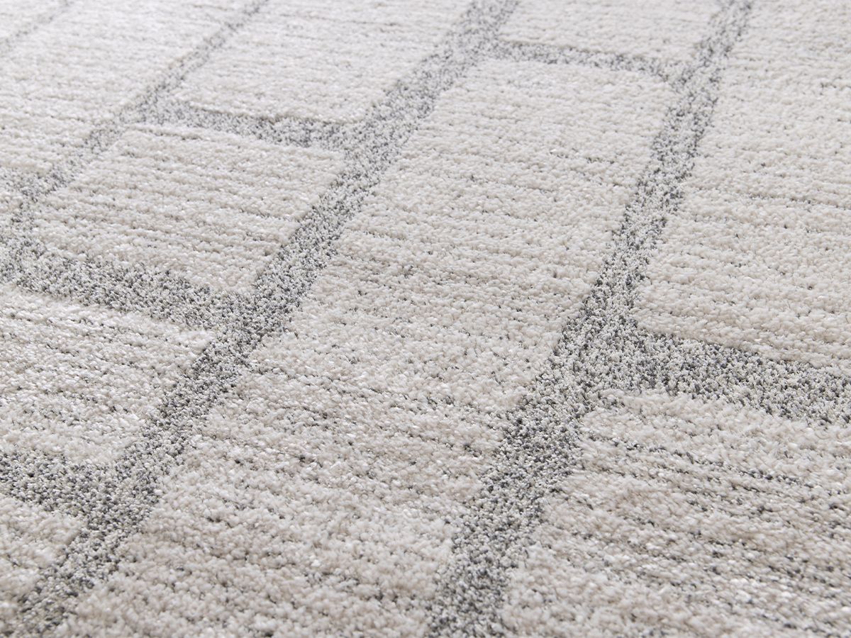 Tapis poil court IKEDA motif abstrait - Gris foncé