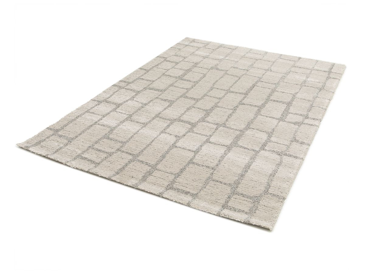 Tapis poil court IKEDA motif abstrait - Gris foncé
