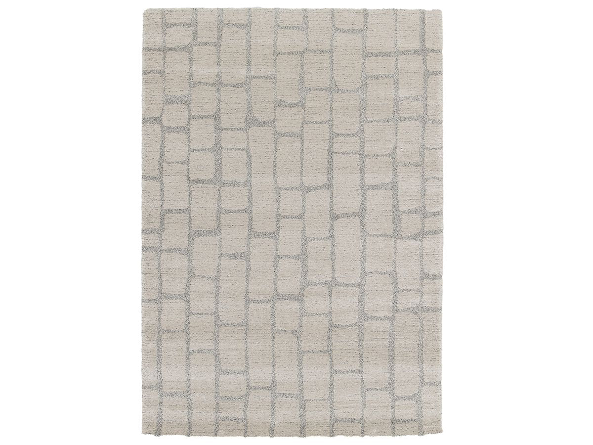 Tapis poil court IKEDA motif abstrait - Gris foncé