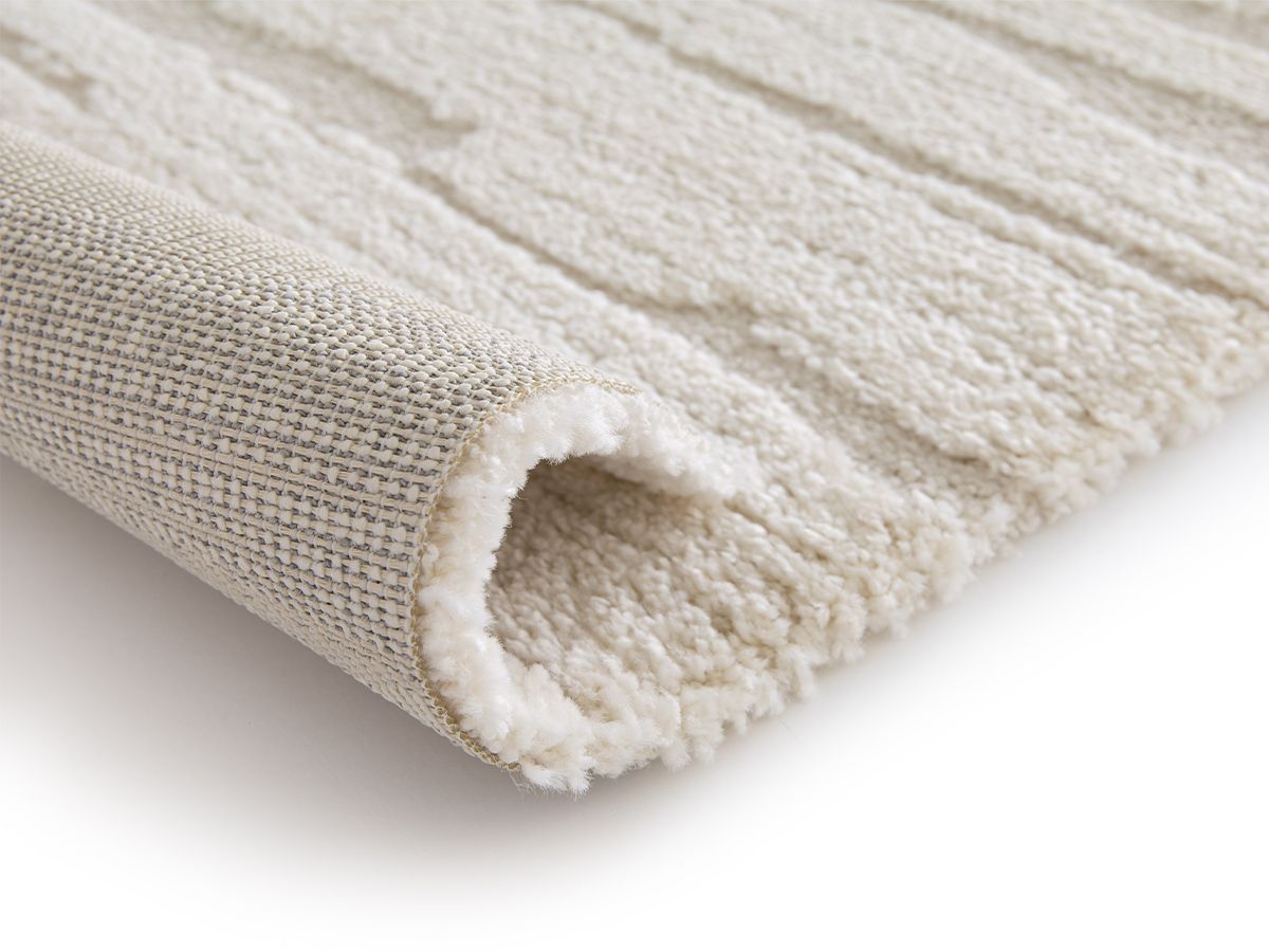 Tapis poil court LORIS motif abstrait - Beige