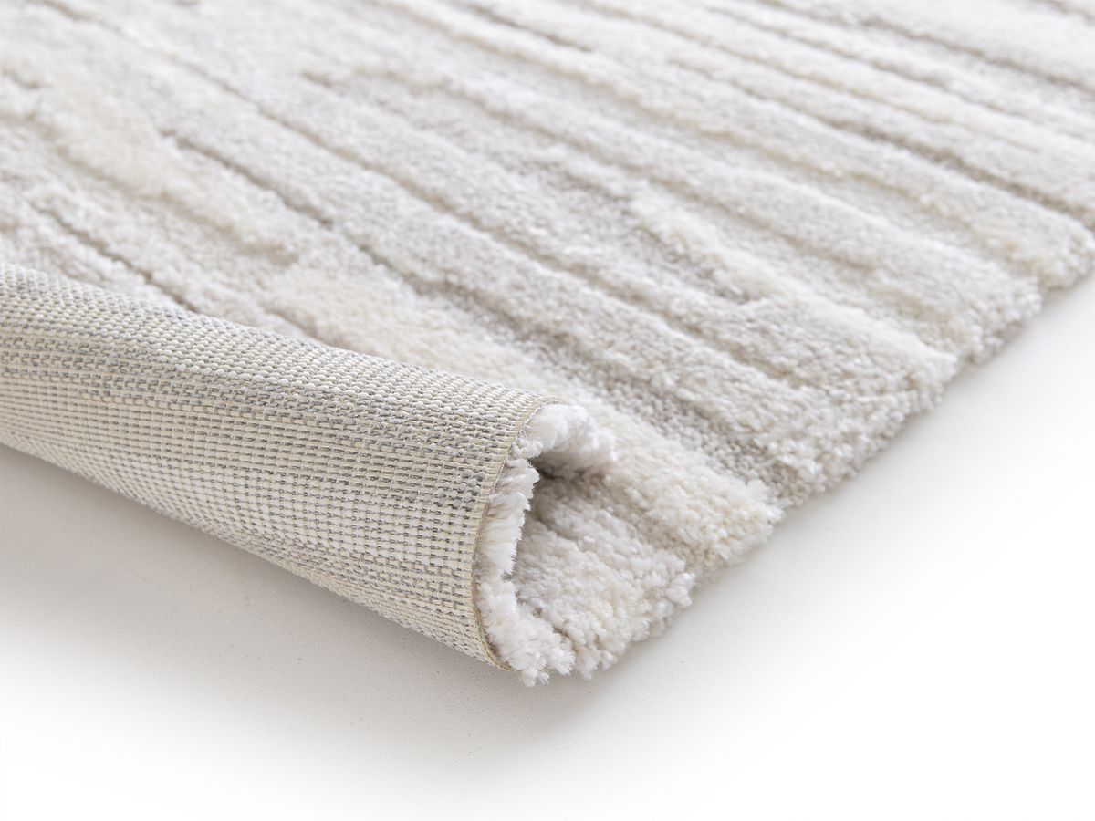 Tapis poil court RYKEN motif abstrait - Beige