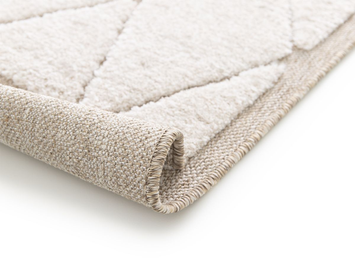 Tapis poil ras AGOSTO motif abstrait - Beige