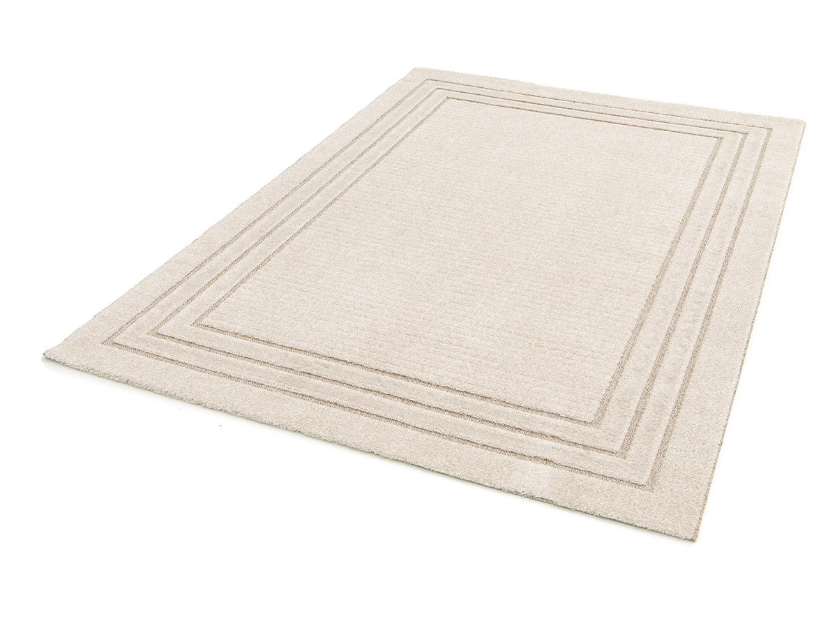 Tapis poil ras ALEXANDRIA motif abstrait - Beige