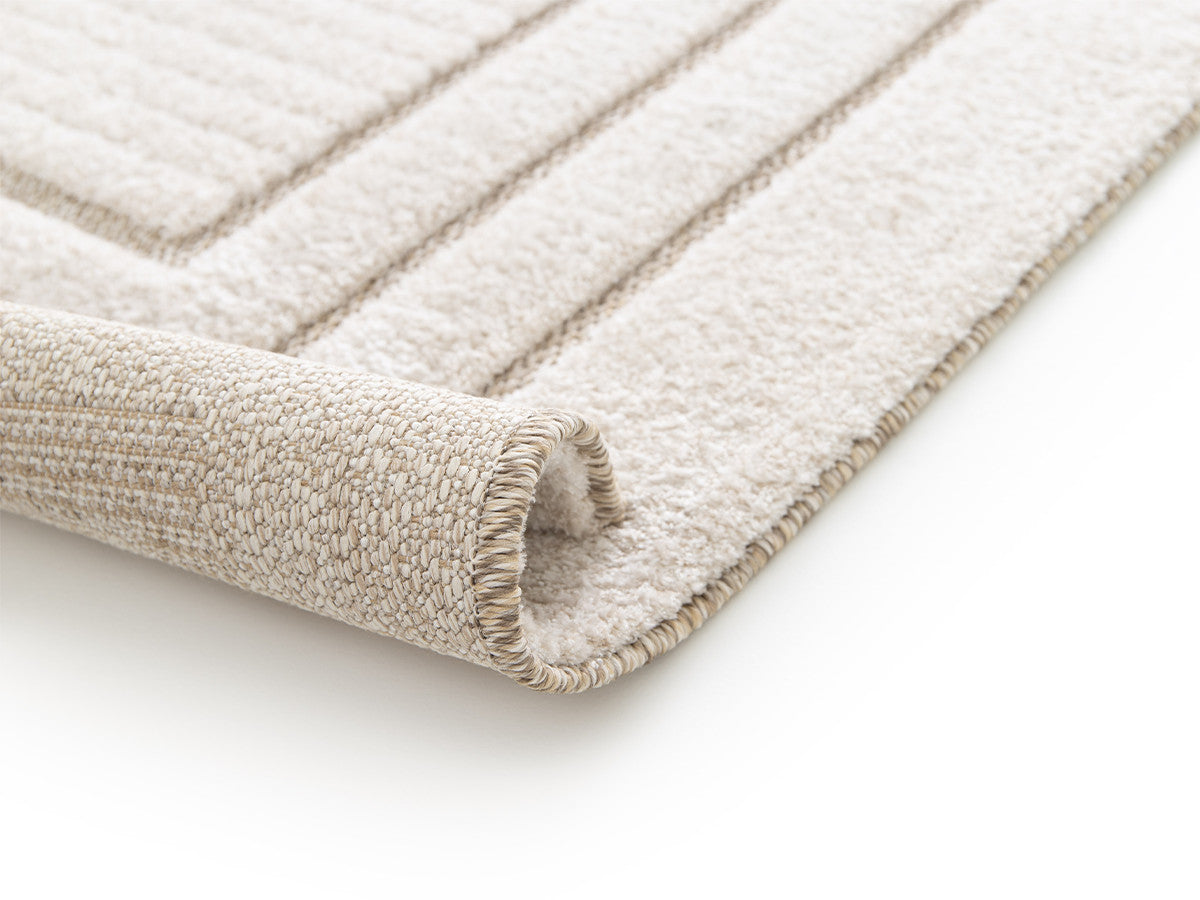 Tapis poil ras ALEXANDRIA motif abstrait - Beige