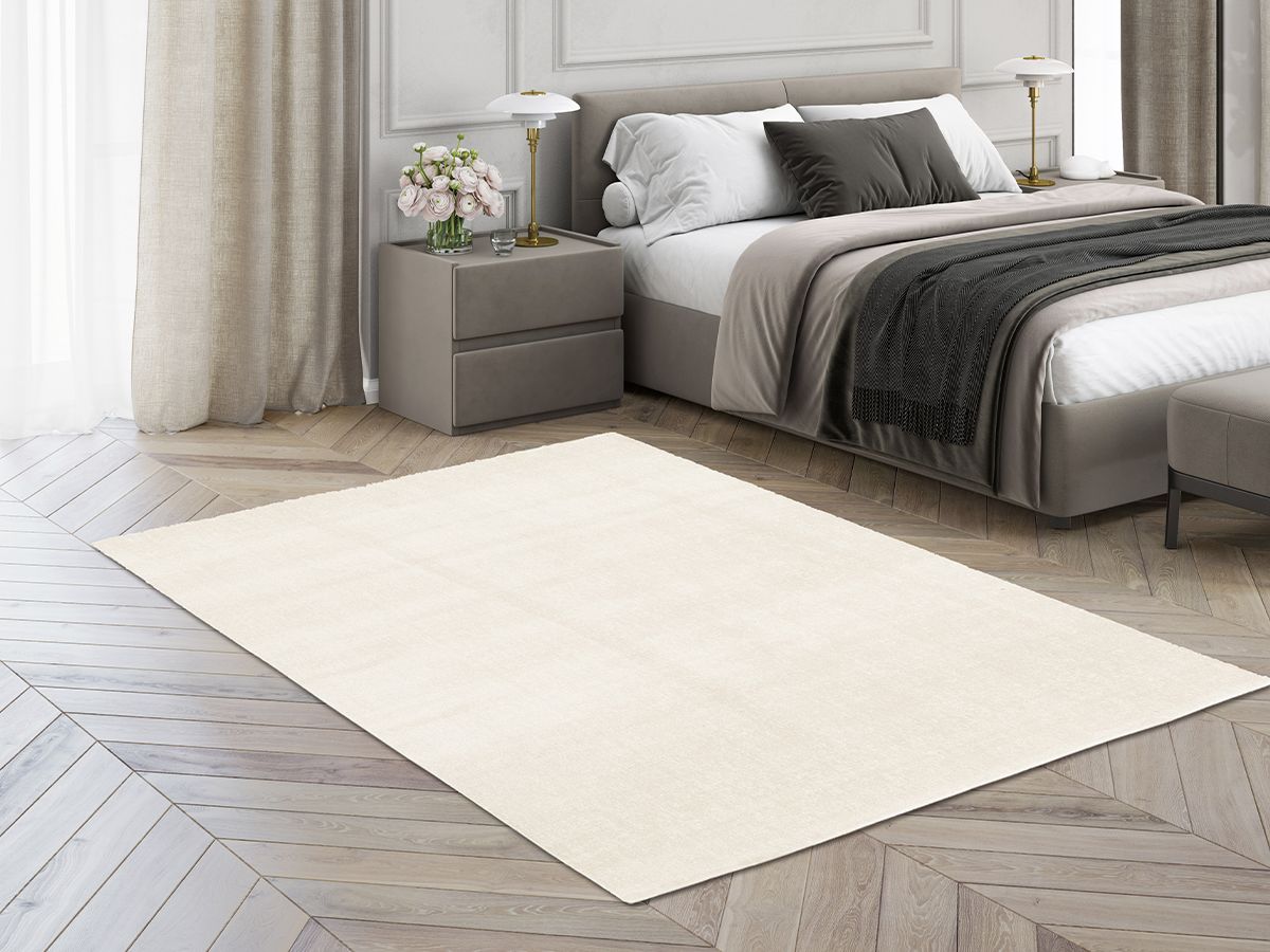 Tapis poil ras MAUREEN uni - Beige