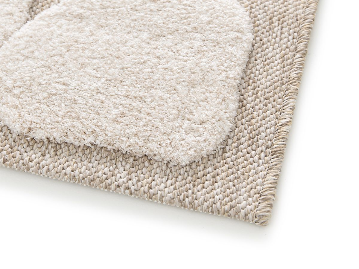 Tapis poil ras ROKU motif abstrait - Beige