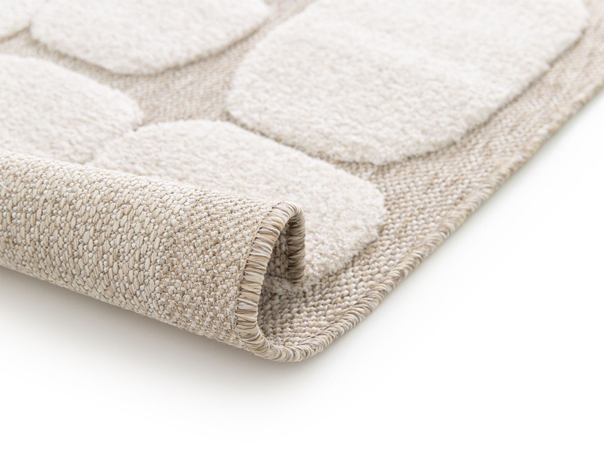 Tapis poil ras ROKU motif abstrait - Beige