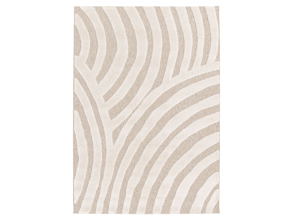 Tapis poil ras VILMA motif abstrait - Beige
