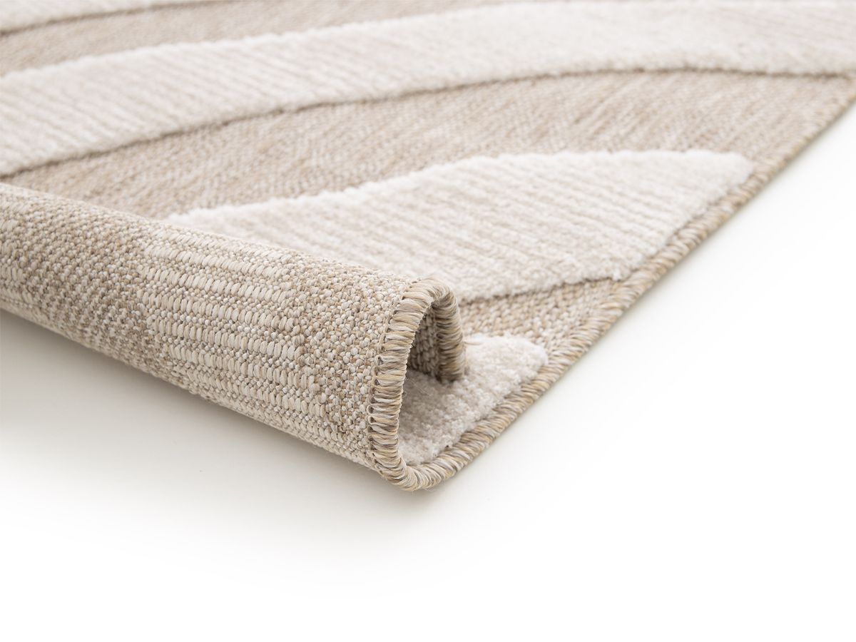 Tapis poil ras VILMA motif abstrait - Beige