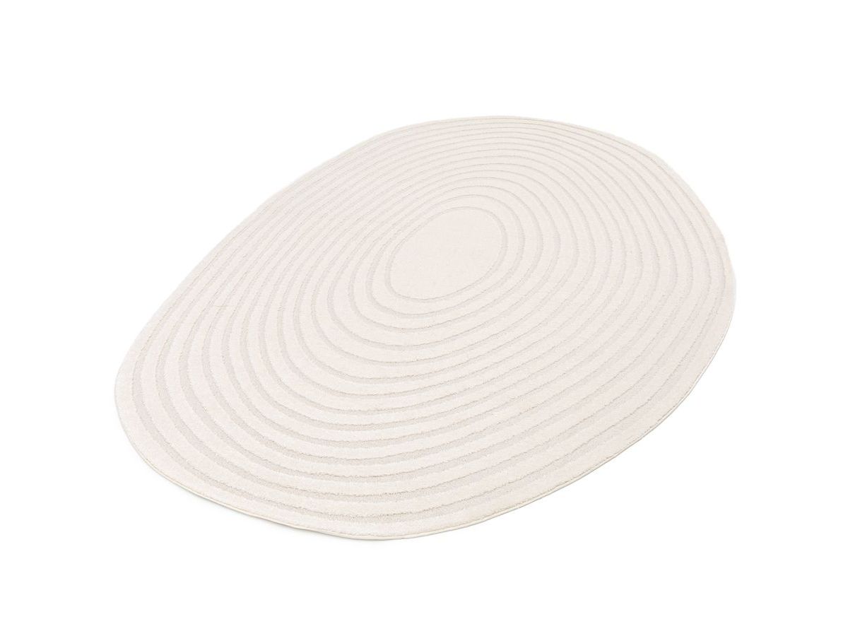 Tapis poils courts BRIAC motif géométrique - Beige