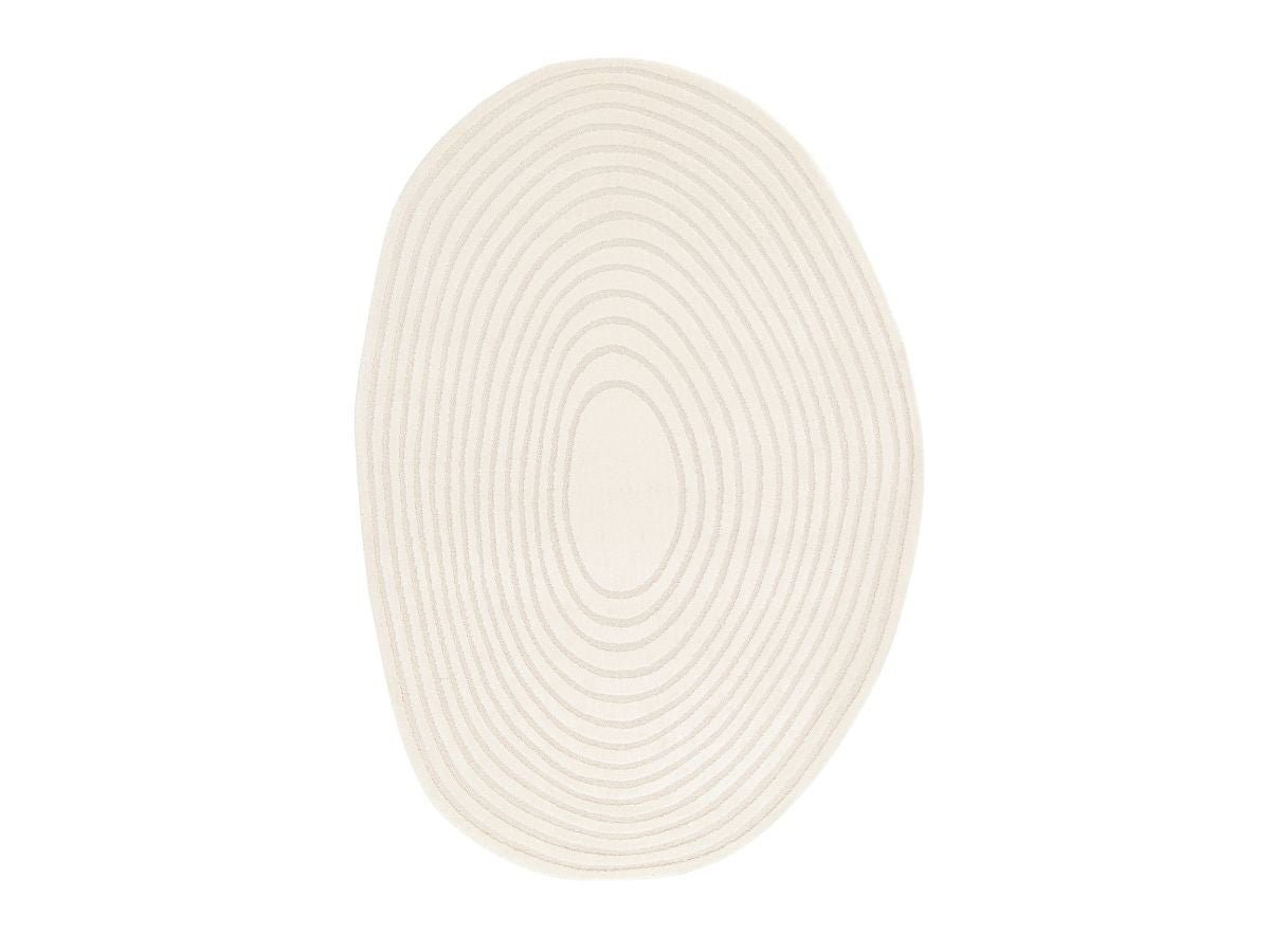Tapis poils courts BRIAC motif géométrique - Beige